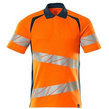 Polo de Manga Corta Hi-Vis Naranja/Darkpetroleum Accelerate Safe Talla S