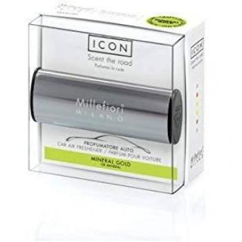 Millefiori Milano Icon Metallo Car Air Freshener - Mineral Gold (Shiny Case)