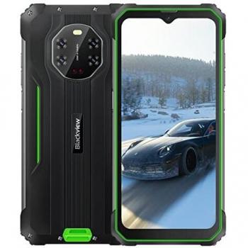 Smartphone Resistente Blackview BV8800, 6,58'' 90Hz FHD+ Pantalla, Cámara Cuatro 50MP IR Visión Nocturna, Helio G96 8GB+128GB, Batería 8380mAh, Android 11 IP68 Móvil Antigolpes, GPS NFC Verde