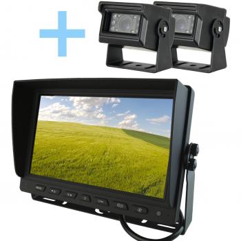 Kit de cámara de aparcamiento Yatek con pantalla AHD de 9 y 2 cámaras de visión trasera 1080P