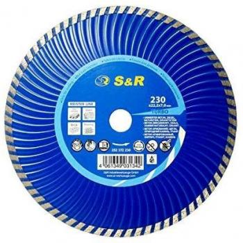 S&R Disco Diamantado 230 para Hormigón Granito Piedra. Rueda de Corte Diamante Turbo para Amoladora Angular