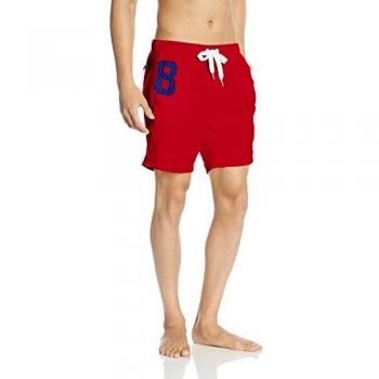 SUPERDRY Premium Waterpolo Short, Bañador para Hombre, Rojo, 2XL