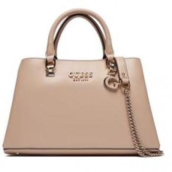 Guess Eliette Eco-Friendly Beige Handbag with Adjustable Shoulder Strap