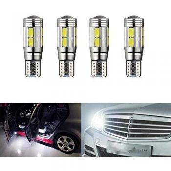 K-Bright T10 W5W 501 158 5630 10SMD 12V Highlight White Canbus Error Free Replacement Bulbs For Car Parking, Side Wedge License Plate Lights, 6500K White