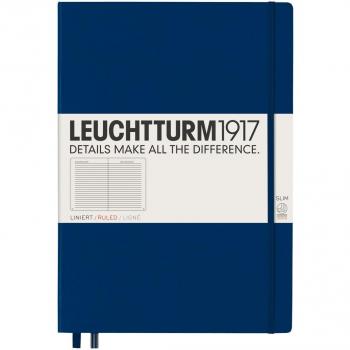 Cuaderno de Notas A4 Slim Tapa Dura Rayado Horizontal Leuchtturm1917 Azul Marino.