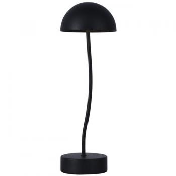 Lámpara de Mesa LED Recargable 3W Negra con USB-C y Control Táctil, Dimmer 3000K