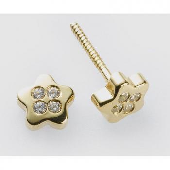 Pendientes de bebé de oro con circonita, delicados y elegantes