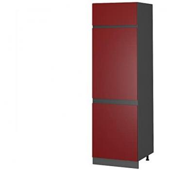 Armario empotrado para frigorífico R-Line, Rojo/Antracita, 60 cm, Forma J