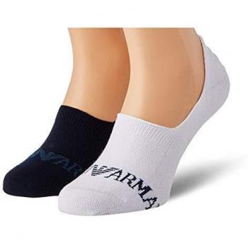 Emporio Armani Underwear Invisible Socks Set 3Pack Casual Calcetines, Black/Blue/White, S/M para Hombre
