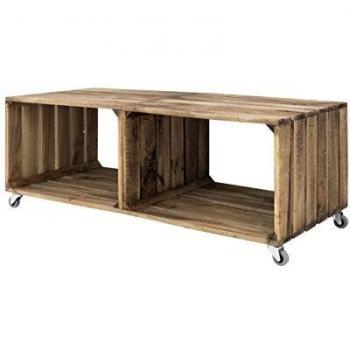 Decowood DCW02 Mesa Sofá, Pino, Marrón, 98x37x44 cm