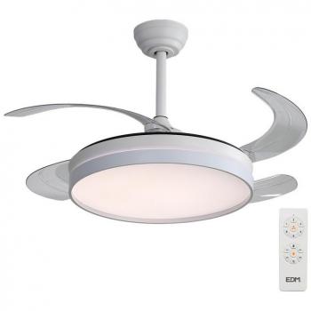 Ventilador de techo inteligente con aspas retráctiles y mando a distancia