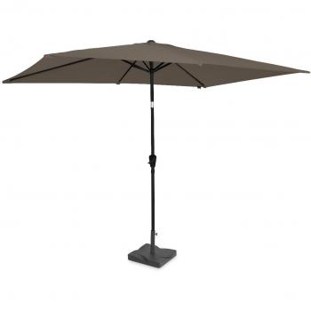 Sombrilla Premium Rapallo 200x300cm - Incl. base de hormigón 20kg - Inclinable - Duradera - Resistente a los rayos UV - Taupe