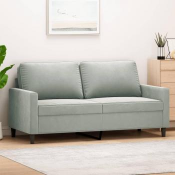 Light Grey Velvet 2-Seater Sofa 140 cm