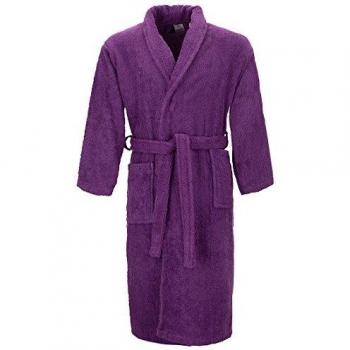 Burrito Blanco Albornoz de Ducha Liso para Hombre y Mujer con Cuello de Esmoquin Talla XL, Malva