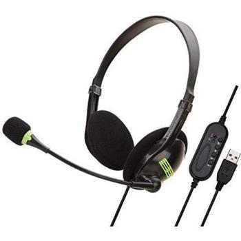 DaMohony Auriculares USB con Micrófono Auriculares con Cancelación de Ruido en El Oído con Micrófono para Música de Reuniones de Juegos.
