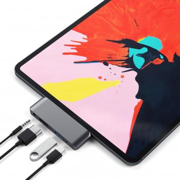 Satechi Aluminum Multi-Port Adapter V2 - 4K HDMI (30Hz), Gigabit Ethernet, USB-C Pass-Through Charging, SD/Micro Card Readers, USB 3.0 - Compatible with 2020 MacBook Pro,
