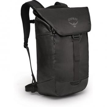 Mochila Osprey Transporter Flap 20L blanda negra con logo gris