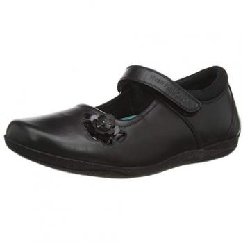 Hush Puppies Girls' Jessica Leather School Uniform Shoe - Black - Size UK 13.5