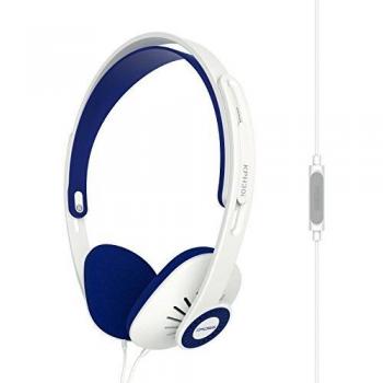 Koss KPH30i Auriculares On-Ear con Micrófono, Diadema Ajustable, Diseño Abierto, Control Remoto Integrado en Cable, Conector Jack de 3.5mm - Blanco