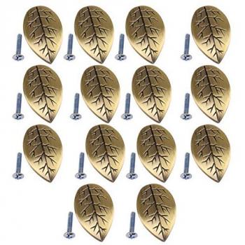 Homyl 14pcs Tirador Manija de Metal de Puerta Gabinete Diseño de Hoja Decoración de Mueble