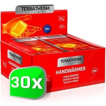 TerraTherm Calentadores de Manos, calienta Bolsillos para 12 Horas de Manos Calientes, Almohadillas térmicas activadas por Aire, 100% Calor Natural, calienta Manos, 30 Pares