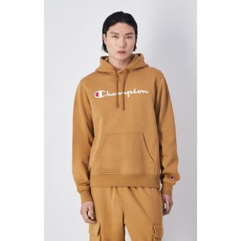 Sudadera con capucha Champion de felpa con gran logo para hombre en color marrón