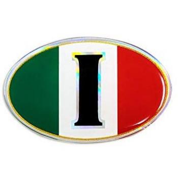 Pegatina Oval 3D Italia HQ, dimensiones 61 x 40 mm