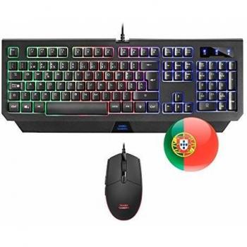 Mars Gaming MCP100, Combo Teclado H-Mech Y Ratón 3200DPI, Ilumin RGB, Portugués