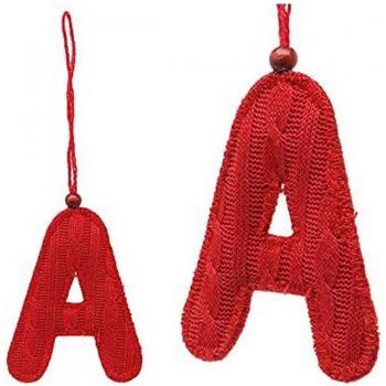 Adorno Navideño Colgante Textil Letra A