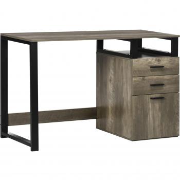 Escritorio Nihoa Homcom 2 cajones + 1 puerta marrón oscuro 76,8x119,5x56 cm
