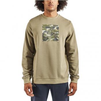 Sudadera Kappa Isoa M Verde, Sudadera sin Capucha para Hombre Kappa Isoa Marrón M