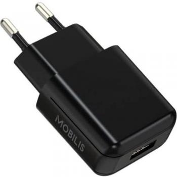 Cargador de Pared USB-A 2A 100-240V Negro Mobilis
