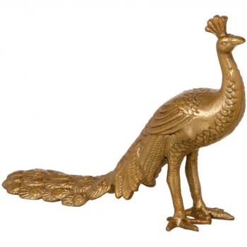 Figura Decorativa Pavo Real Dorado 26 x 7 x 19 cm