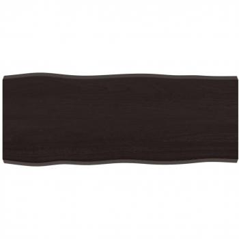 Tablero mesa madera tratada roble borde natural gris 100x40x4cm