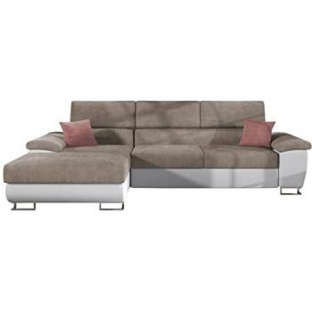 Sofá rinconero Comfivo 192 con función de descanso y caja de ropa de cama, 275x170x71cm