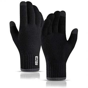 SYOSIN Guantes de Invierno, Guantes Tejidos Cálidos con Pantalla Táctil para Ciclismo Bicicleta Moto Cámping Excursionismo Corriendo Conducción Trabajando para Hombre y Mujer