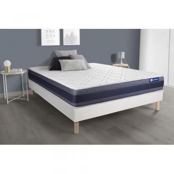Pack Actisom Somier blanco + Colchón de muelles y viscoelástica 150 x 200 cm