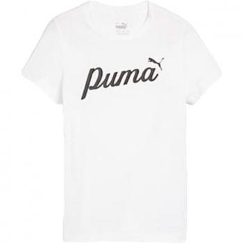 Camiseta Puma Essentials+ Script Blanco Infantil (Modelo 679402-02)