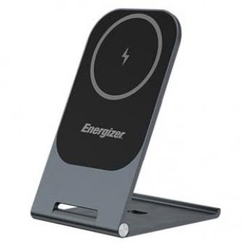 Cargador Inalámbrico Energizer WCP102, 15W, Qi, MagSafe, Aluminio, Carga Ultra Rápida, Inducción, Protección de Batería, Estación de Soporte para