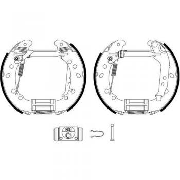 Kit de frenos de tambor HELLA para Toyota Yaris II con cilindro de rueda y elemento de ajuste