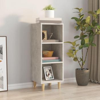 Aparador de madera contrachapada moderno con dimensiones 34,5x32,5x90 cm, mueble de almacenaje para salón con armarios y puertas, cajón de madera y diseño en gris hormigón