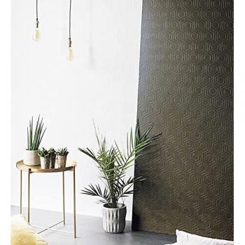 Papel Pintado Vinílico Repintable Lavable Geométrico Hexágonos Alto Relieve - Textura Planchada 123178 de GAULAN - Rollo de 10 m x 0,53 m