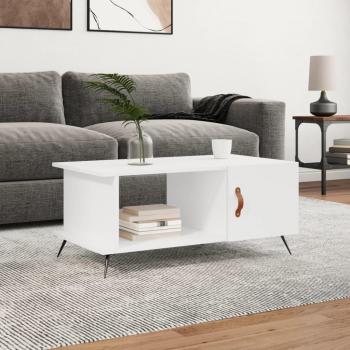 Mesa de centro madera contrachapada 90x50x40 cm vidaXL - Blanco, Negro, Blanco brillante, Mesita de Salón o Comedor o Auxiliar Mesa de Café Meuble Salón