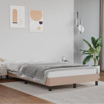 Cama de cuero sintético color capuchino 120x190 cm para niña