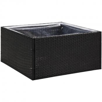 vidaXL Garden Planter Black 80x80x40 cm Poly Rattan