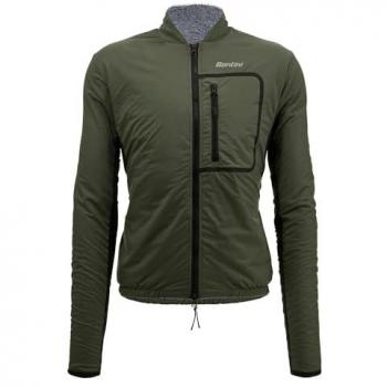 Chaqueta Santini Alpha Trail Verde Oscuro Corte Slim XL