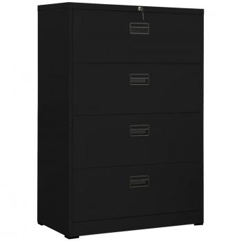 Armario archivador de acero negro 90x46x164 cm