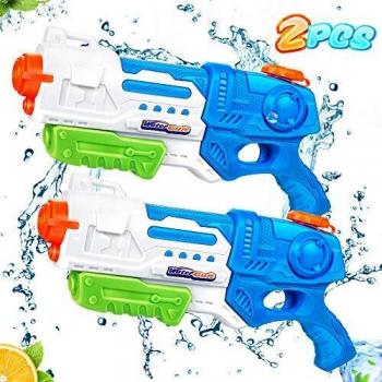 lenbest 2 Pack Pistolas de Agua, 900ML Pistola Agua Juguete, Juego de Pistolas de Chorro de Largo Alcance de 10 M, Verano Juguetes de Agua Juego, Jardín, Playa, Piscina Al Aire Libre,niño, Adulto
