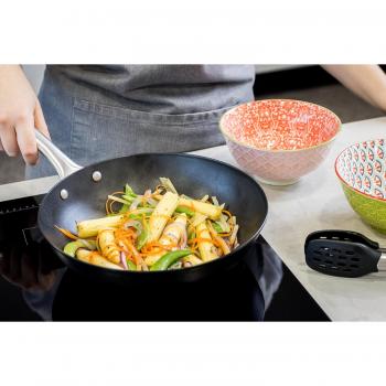 Wok Profesional Antiadherente Inducción 20 cm Negro 24,5 cm