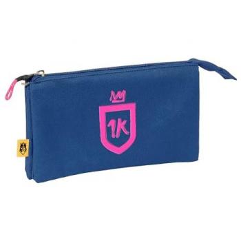 Portatodo Triple Kings League 1K - Estuche Escolar Moderno y Funcional, Compartimentos Múltiples, Material Resistente, 22x12x3 cm